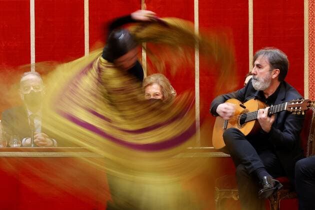 Entertainment Bilder des Tages Flamenco dancer Eva Yerbabuena (L) performs on stage next to Spanish former Queen Sofia (C) during the Iberoamericam Prizes organizated by Callia Foundation during an act held in Madrid, Spain on 22 February 2022. Spanish former Queen Sofia attends to the Iberoamericam Prizes !ACHTUNG: NUR REDAKTIONELLE NUTZUNG!  Copyright: xChemaxMoyax GRAF2945 20220222-a938822fbbe569ddf36694711a7a128fdac05120