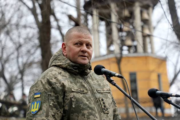 KYIV, UKRAINE - FEBRUARY 19, 2022 - Commander-in-Chief of the Armed Forces of Ukraine Lt Gen Valerii Zaluzhnyi delivers a speech during the commemorative event for the Debaltseve defenders in Askold s Grave Park, Kyiv, capital of Ukraine. The Battle of Debaltseve took place on January 14 - February 20, 2015, between Ukrainian troops and pro-Russian separatist forces for Debaltseve, a city in Donetsk Region with vital transport hub. Remembrance event for Debaltseve defenders in Kyiv  Copyright: xYuliiaxOvsiannikovax