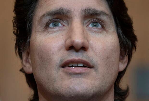 February 23, 2022, Ottawa, ON, Canada: Canadian Prime Minister Justin Trudeau speaks during a news conference, Wednesday, February 23, 2022 in Ottawa. Ottawa Canada  - ZUMAc35_ 20220223_zaf_c35_052 Copyright: xAdrianxWyldx