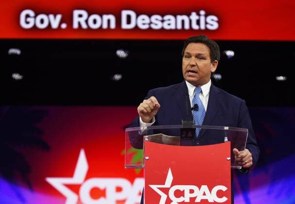 February 24, 2022, Orlando, Florida, United States: Florida Republican Governor Ron DeSantis addresses attendees on day one of the 2022 Conservative Political Action Conference (CPAC) in Orlando. .Former U.S. President Donald Trump is also scheduled to speak at the four-day gathering of conservatives. Orlando United States - ZUMAs197 20220224_zaa_s197_248 Copyright: xPaulxHennessyx