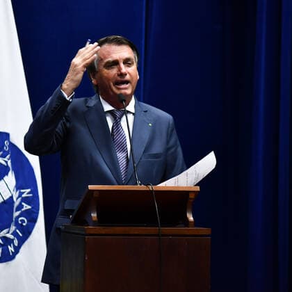 BRASÍLIA, DF - 25.02.2022: BOLSONARO MODELO REGULATÓRIO INMETRO - Photo of President Jair Bolsonaro (PL) during the launch ceremony of the Inmetro Regulatory Model, this Friday (25) in Brasília DF. x2174625x  AntonioxMolina