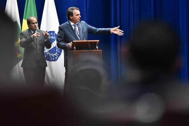 BRASÍLIA, DF - 25.02.2022: BOLSONARO MODELO REGULATÓRIO INMETRO - Photo of President Jair Bolsonaro (PL) during a speech at the Inmetro Regulatory Model Launching ceremony, this Friday (25) in Brasília DF. x2174654x  AntonioxMolina