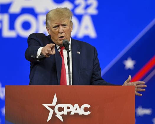 Bilder des Jahres 2022, News 02 Februar News Themen der Woche KW08 News Bilder des Tages President Donald Trump speaks at the Conservative Political Action Conference (CPAC22) in Orlando, Florida on Saturday, February 26, 2022.  ORP20220226075 JOExMARINO