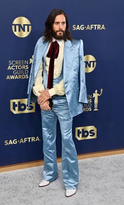 Jared Leto attends the 28th annual SAG Awards held at The Barker Hangar in Santa Monica, California on Sunday, February 27, 2022. The Screen Actors Guild Awards will be broadcast live on TNT and TBS.  LAP20220227426 JIMxRUYMEN