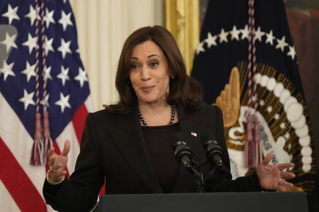 United States Vice President Kamala Harris speaks at a celebration in observance of Black History Month in the East Room of the White House in Washington, DC on Monday, February 28, 2022. Black federal, state and local government officials as well as Civil Rights leaders are in attendance. Copyright: xChrisxKleponisx xPoolxviaxCNPx MediaPunchx