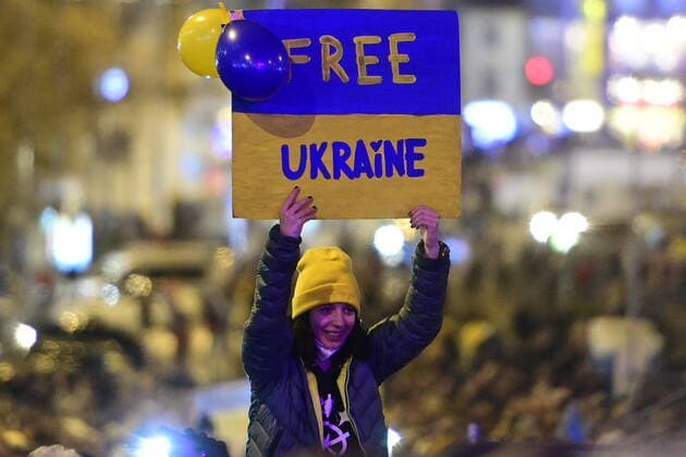 Benefit concert for Ukraine took place on Wenceslas Square in Prague, Czech Republic, on Tuesday, March 1st, 2022. (CTKxPhoto RomanxVondrous) CTKPhotoP2022030110360 