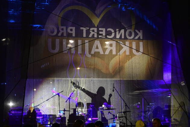 Benefit concert for Ukraine took place on Wenceslas Square in Prague, Czech Republic, on Tuesday, March 1st, 2022. (CTKxPhoto RomanxVondrous) CTKPhotoP2022030110475 