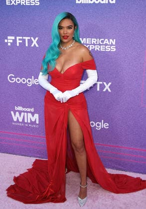 March 2, 2022, Inglewood, CA, USA: Karol G attends Billboard Women in Music 2022 at YouTube Theater on March 02, 2022 in Inglewood, California. Inglewood USA - ZUMAs181 20220302_zea_s181_114 Copyright: xImagespacex