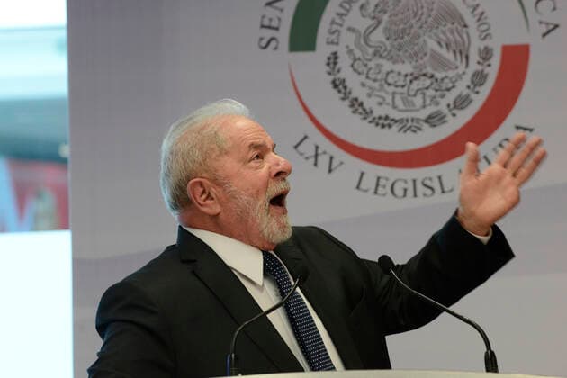 Former President Luiz Inacio Lula da Silva Working Visit To Mexico MEXICO CITY, MEXICO MARCH 3, 2022: Former President of Brazil Luiz Inacio Lula da Silva, gesticulates while talk in his spoke during a meet with Mexican legislators to address current issues at the Senate of Mexico, as part of his working visit to Mexico. On March 3, 2022 in Mexico City, Mexico. (Photo by Carlos Tischler Eyepix Group) Copyright: xCarlosxTischlerx xEyepixxGroupx EYEPIX_CT_03032022_57312