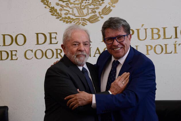 Former President Luiz Inacio Lula da Silva Working Visit To Mexico MEXICO CITY, MEXICO MARCH 3, 2022: Former President of Brazil Luiz Inacio Lula da Silva, meets with Senator Ricardo Monreal to address current issues at the Mexican Senate, as part of his working visit to Mexico. On March 3, 2022 in Mexico City, Mexico. (Photo by Carlos Tischler Eyepix Group) Copyright: xCarlosxTischlerx xEyepixxGroupx EYEPIX_CT_03032022_57291