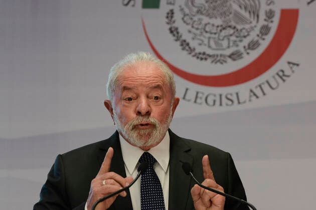 Former President Luiz Inacio Lula da Silva Working Visit To Mexico MEXICO CITY, MEXICO MARCH 3, 2022: Former President of Brazil Luiz Inacio Lula da Silva, gesticulates while talk in his spoke during a meet with Mexican legislators to address current issues at the Senate of Mexico, as part of his working visit to Mexico. On March 3, 2022 in Mexico City, Mexico. (Photo by Carlos Tischler Eyepix Group) Copyright: xCarlosxTischlerx xEyepixxGroupx EYEPIX_CT_03032022_57306