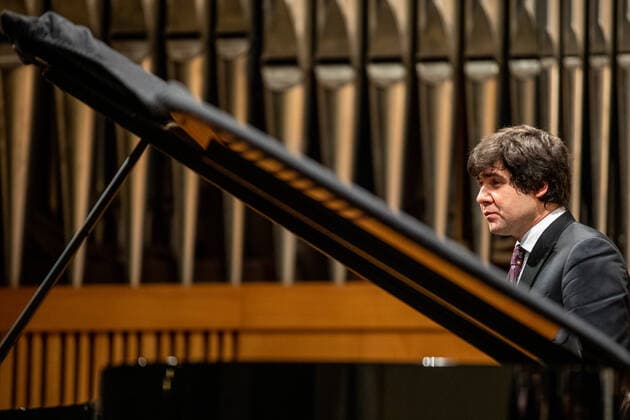 Concert of Ukrainian pianist Vadym Kholodenko (photo) and Janacek Philharmonic Ostrava, with Polish-Russian conductor Andrey Boreyk, to be symbolically devoted to Ukraine took place in Ostrava culture house, Ostrava, Czech Republic, on Thursday, March 3, 2022. (CTKxPhoto VladimirxPrycek) CTKPhotoP2022030310797  PRY 0012