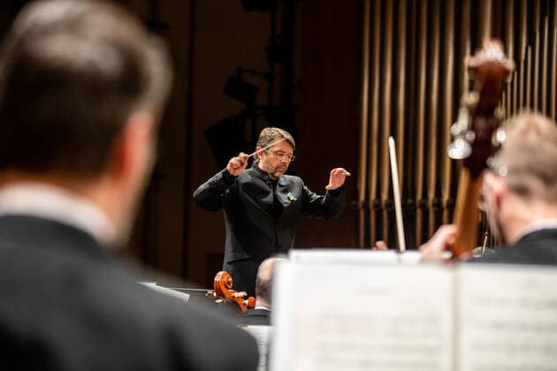 Concert of Ukrainian pianist Vadym Kholodenko and Janacek Philharmonic Ostrava, with Polish-Russian conductor Andrey Boreyk (photo), to be symbolically devoted to Ukraine took place in Ostrava culture house, Ostrava, Czech Republic, on Thursday, March 3, 2022. (CTKxPhoto VladimirxPrycek) CTKPhotoP2022030310903  PRY 0016