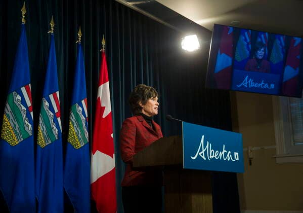 March 4, 2022, Calgary, AB, CAN: Alberta s Minister of Energy Sonya Savage announces expanding coal mining restrictions on the Eastern Slopes of Alberta in Calgary, Friday, March 4, 2022. Calgary CAN  - ZUMAc35_ 20220304_zaf_c35_003 Copyright: xToddxKorolx