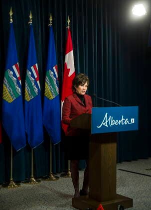 March 4, 2022, Calgary, AB, CAN: Alberta s Minister of Energy Sonya Savage announces expanding coal mining restrictions on the Eastern Slopes of Alberta in Calgary, Friday, March 4, 2022. Calgary CAN  - ZUMAc35_ 20220304_zaf_c35_004 Copyright: xToddxKorolx