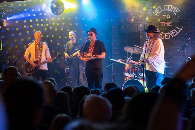 People show support for Ukraine at live music fundraiser The Ukrainians performing at the Ukrainian Refugee Fundraiser at the Brudenell Social Club, Leeds, UK Leeds Brudenell Social Club West Yorkshire United Kingdom Copyright: xIamxBurn NewsxImagesx