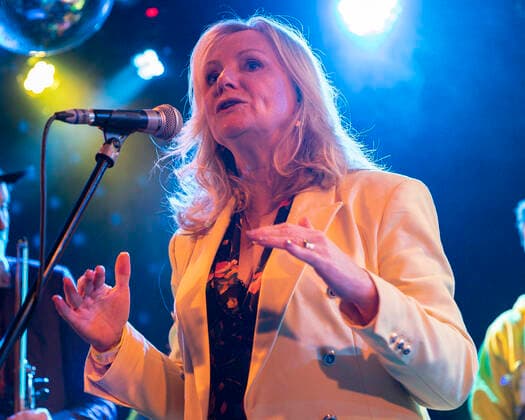 People show support for Ukraine at live music fundraiser Mayor of West Yorkshire, Tracy Brabin, at the Ukrainian Refugee Fundraiser at the Brudenell Social Club, Leeds, UK Leeds Brudenell Social Club West Yorkshire United Kingdom Copyright: xIamxBurn NewsxImagesx