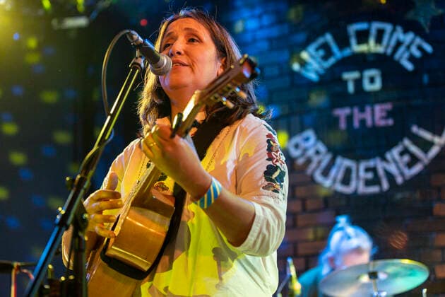 People show support for Ukraine at live music fundraiser Mestisa performing at the Ukrainian Refugee Fundraiser at the Brudenell Social Club, Leeds, UK Leeds Brudenell Social Club West Yorkshire United Kingdom Copyright: xIamxBurn NewsxImagesx