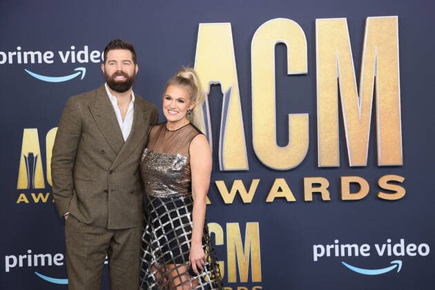 Country music artist Jordan Davis and Kristen Davis arrive for the 2022 Academy of Country Music Awards at Allegiant Stadium in Las Vegas, Nevada on Monday, March 7, 2022.  LAV20220307016 JAMESxATOA