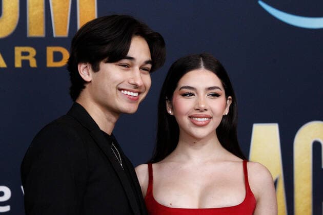 TikTok couple Kio Cyr and Amanda Diaz arrive for the 2022 Academy of Country Music Awards at Allegiant Stadium in Las Vegas, Nevada on Monday, March 7, 2022.  LAV20220307026 JAMESxATOA