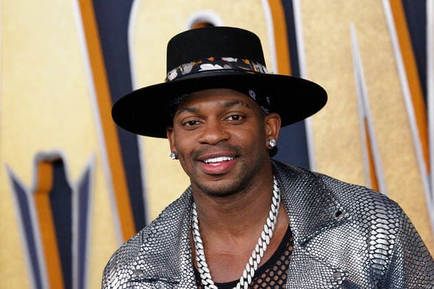 Country singer Jimmie Allen arrives for the 2022 Academy of Country Music Awards at Allegiant Stadium in Las Vegas, Nevada on Monday, March 7, 2022.  LAV20220307032 JAMESxATOA