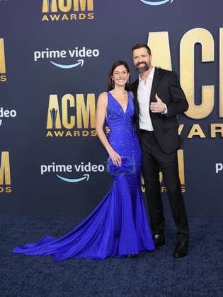 Laney Hayes and Walker Hayes arrive for the 2022 Academy of Country Music Awards at Allegiant Stadium in Las Vegas, Nevada on Monday, March 7, 2022.  LAV20220307036 JAMESxATOA