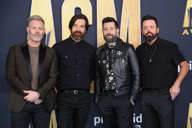 Country group Old Dominion arrives for the 2022 Academy of Country Music Awards at Allegiant Stadium in Las Vegas, Nevada on Monday, March 7, 2022.  LAV20220307038 JAMESxATOA