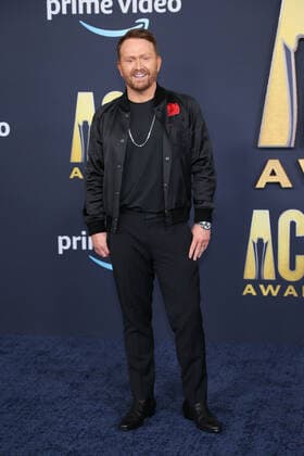 Songwriter Shane McAnally arrives for the 2022 Academy of Country Music Awards at Allegiant Stadium in Las Vegas, Nevada on Monday, March 7, 2022.  LAV20220307039 JAMESxATOA