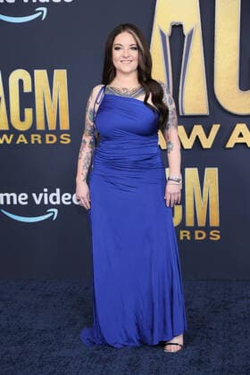Country singer-songwriter Ashley McBryd arrives for the 2022 Academy of Country Music Awards at Allegiant Stadium in Las Vegas, Nevada on Monday, March 7, 2022.  LAV20220307045 JAMESxATOA