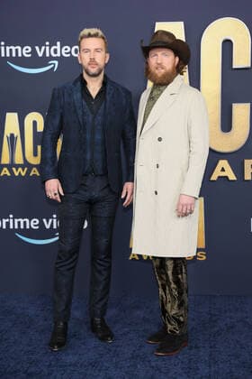 Country group Brothers Osborne arrives for the 2022 Academy of Country Music Awards at Allegiant Stadium in Las Vegas, Nevada on Monday, March 7, 2022.  LAV20220307065 JAMESxATOA