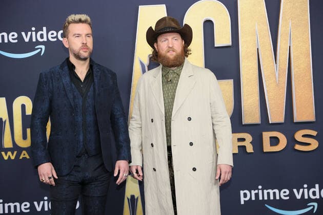 Brothers Osborne arrives for the 2022 Academy of Country Music Awards at Allegiant Stadium in Las Vegas, Nevada on Monday, March 7, 2022.  LAV20220307066 JAMESxATOA