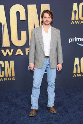 Actor Luke Grimes arrives for the 2022 Academy of Country Music Awards at Allegiant Stadium in Las Vegas, Nevada on Monday, March 7, 2022.  LAV20220307075 JAMESxATOA