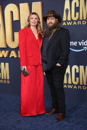 Morgane Stapleton and Chris Stapleton arrive for the 2022 Academy of Country Music Awards at Allegiant Stadium in Las Vegas, Nevada on Monday, March 7, 2022.  LAV20220307080 JAMESxATOA