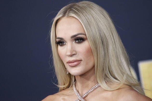 Singer Carrie Underwood arrives for the 2022 Academy of Country Music Awards at Allegiant Stadium in Las Vegas, Nevada on Monday, March 7, 2022.  LAV20220307086 JAMESxATOA