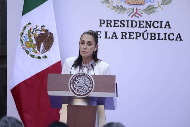 MexicoÂ s President Lopez Obrador at International Women Day Press Conference MEXICO CITY, MEXICO 8, MARCH 8, 2022: Mexico City s Mayor, Claudia Sheinbaum, speaks during the morning press conference for the International WomenÂ s Day at the National Palace . On march 8, 2022 in Mexico City, Mexico. (Photo by Carlos Tischler Eyepix Group). Copyright: xCarlosxTischlerx xEyepixxGroupx EYEPIX_CT_08032022_57465
