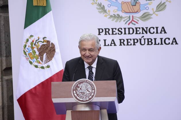 MexicoÂ s President Lopez Obrador at International Women Day Press Conference MEXICO CITY, MEXICO 8, MARCH 8, 2022: The President of Mexico, Andres Manuel Lopez Obrador speaks during the morning press conference for the International WomenÂ s Day at the National Palace. On march 8, 2022 in Mexico City, Mexico. (Photo by Carlos Tischler Eyepix Group). Copyright: xCarlosxTischlerx xEyepixxGroupx EYEPIX_CT_08032022_57472