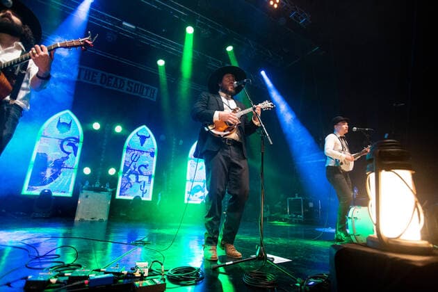 The Dead South Oslo, Norway. 07th, March 2022. The Canadian folk and bluegrass band The Dead South performs a live concert at Sentrum Scene in Oslo. here singer and musician Nate Hilts is seen live on stage. Oslo Norway  Copyright: xGonzalesxPhoto Per-OttoxOppix