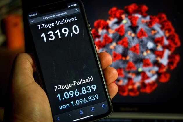 Coronavirus in Germany Covid 19 Dashboard of the Robert Koch Institute 09 03 2022 Robert Koch Institute 7 days Incidence 1319.0 7 days Number of cases 1 096 839 COVID 19 Cases 16 242 070 Addition by 215 854 compared to previous day COVID 19 Deaths 124 764 Addition by 314 compared to previous day