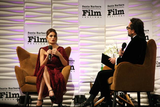 March 8, 2022, Santa Barbara, CA, USA: Penelope Cruz and Roger Durling onstage at the Montecito Award Ceremony during the 37th Annual Santa Barbara International Film Festival at Arlington Theatre on March 8, 2022 in Santa Barbara, California. Santa Barbara USA - ZUMAs181 20220308_zea_s181_031 Copyright: xImagespacex