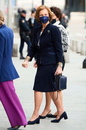 09-03-2022 Madrid Queen Sofia arriving for a meeting with the board of trustees of the Reina Sofia highschool of music in Madrid. No Spain Â  Copyright: xPPEx