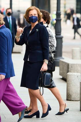 09-03-2022 Madrid Queen Sofia arriving for a meeting with the board of trustees of the Reina Sofia highschool of music in Madrid. No Spain Â  Copyright: xPPEx