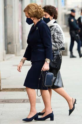 09-03-2022 Madrid Queen Sofia arriving for a meeting with the board of trustees of the Reina Sofia highschool of music in Madrid. No Spain Â  Copyright: xPPEx