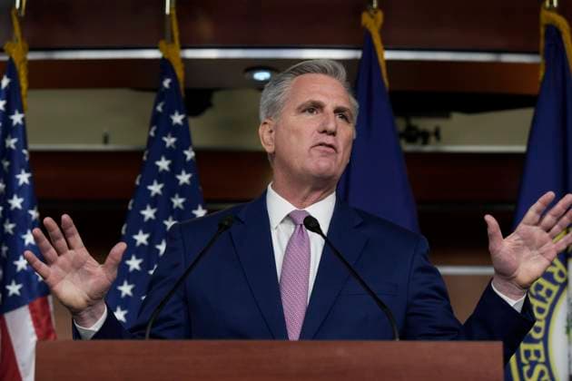 March 9, 2022, Washington, Distric of Columbia, USA: House Minority Leader KEVIN MCCARTHY(R-CA) speaks about Oil prices rising, inflation and Ukraine war during his weekly press conference, today on March 09, 2022 at HVC Capitol Hill in Washington DC, USA. Washington USA - ZUMAn298 20220309_znp_n298_015 Copyright: xLeninxNollyx