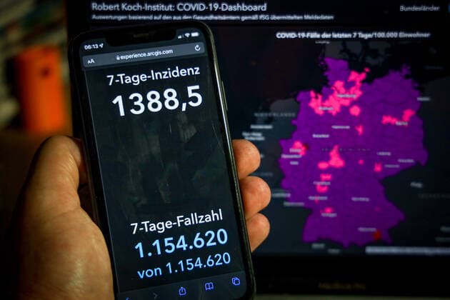 Coronavirus in Germany Covid 19 Robert Koch Institute Dashboard 10 03 2022 Robert Koch Institute 7 days incidence 1288.5 7 days number of cases 1 154 620 COVID 19 cases 16 504 822 additions of 262 752 compared to previous day COVID 19 deaths 125 023 additions of 259 compared to previous day