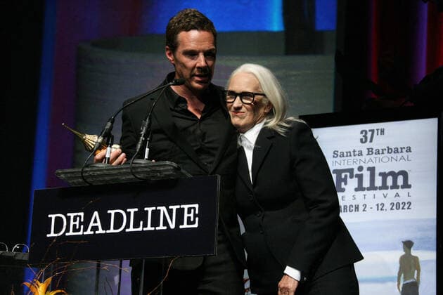 March 9, 2022, Santa Barbara, CA, USA: Benedict Cumberbatch and Jane Campion are seen onstage during the Cinema Vanguard Award ceremony honoring Benedict Cumberbatch during the 2022 Santa Barbara International Film Festival at The Arlington Theatre on March 09, 2022 in Santa Barbara, California. Santa Barbara USA - ZUMAs181 20220309_zea_s181_070 Copyright: xImagespacex