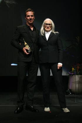 March 9, 2022, Santa Barbara, CA, USA: Benedict Cumberbatch and Jane Campion are seen onstage during the Cinema Vanguard Award ceremony honoring Benedict Cumberbatch during the 2022 Santa Barbara International Film Festival at The Arlington Theatre on March 09, 2022 in Santa Barbara, California. Santa Barbara USA - ZUMAs181 20220309_zea_s181_081 Copyright: xImagespacex