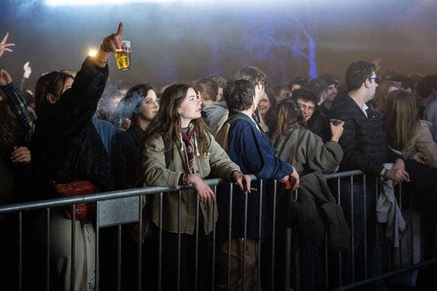 Illustration picture shows the benefit festival UnitedForUkraine organized by the Brussels nightclubs, events sector and festivals, in Brussels, Thursday 10 March 2022.  JULIETTExBRUYNSEELS 20188344