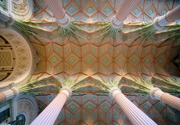 Interior view, ceiling vault, Nikolaikirche, Nikolaikirchhof, Leipzig, Saxony, Germany, Europe Copyright: imageBROKER/MichaelxNitzschke ibltlo08180185.jpg