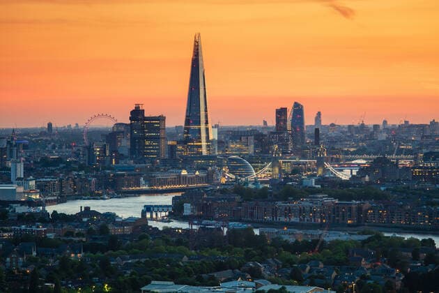 London skyline including The Shard, Tower Bridge, River Thames and London Eye, London, England, United Kingdom, Europe Copyright: EdxHasler 1284-320