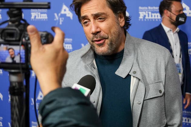 March 11, 2022, Santa Barbara, California, USA: Being the RicardosÃ¢â‚¬Â star Javier Bardem is interviewed on the Red Carpet at the historic Arlington Theater on March 10, 2022 during the 37th Santa Barbara International Film Festival (SBIFF). where he is receiving the Maltin MasterÃ¢â‚¬â ¢s Award. Santa Barbara USA - ZUMAk144 20220311_znp_k144_068 Copyright: xAmyxKatzx